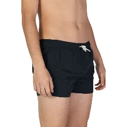 Black Polyester Swim Shorts