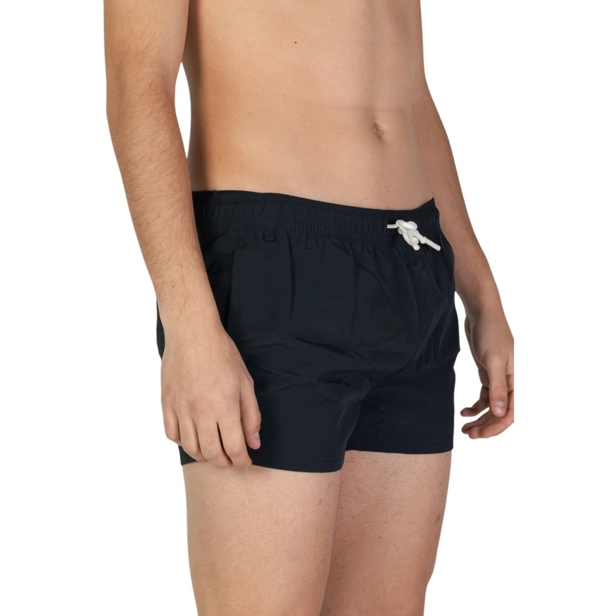Black Polyester Swim Shorts