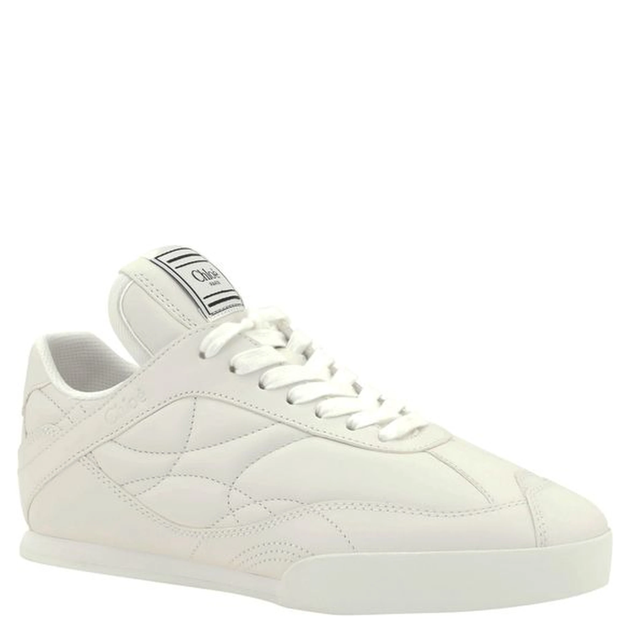 White Calf Leather Bos Taurus Low Top Sneakers