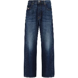 Blue Cotton Relaxed Fit Jeans