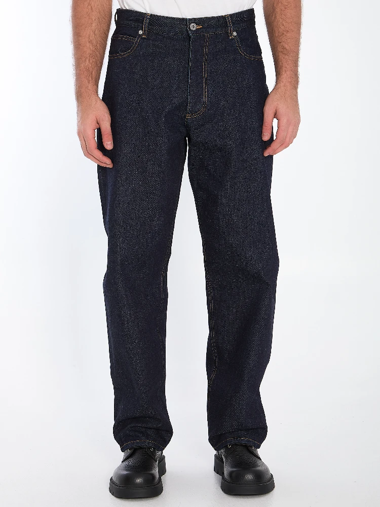 Indigo wide leg jeans