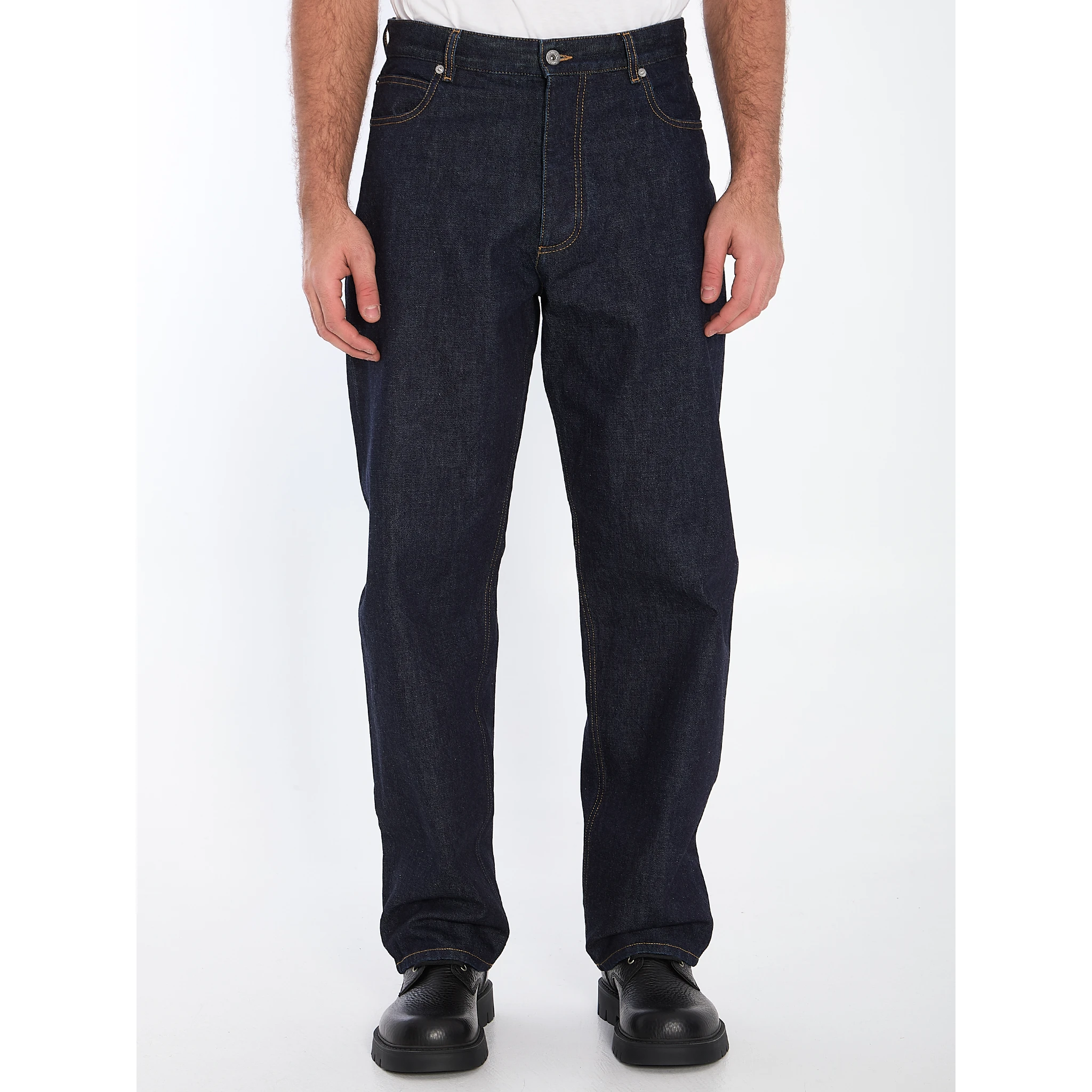 Indigo wide leg jeans