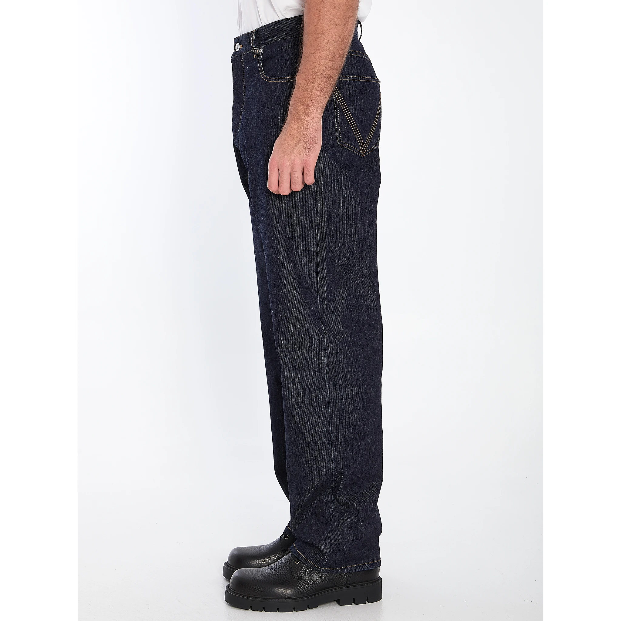 Indigo wide leg jeans