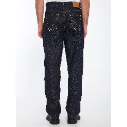 Indigo wide leg jeans