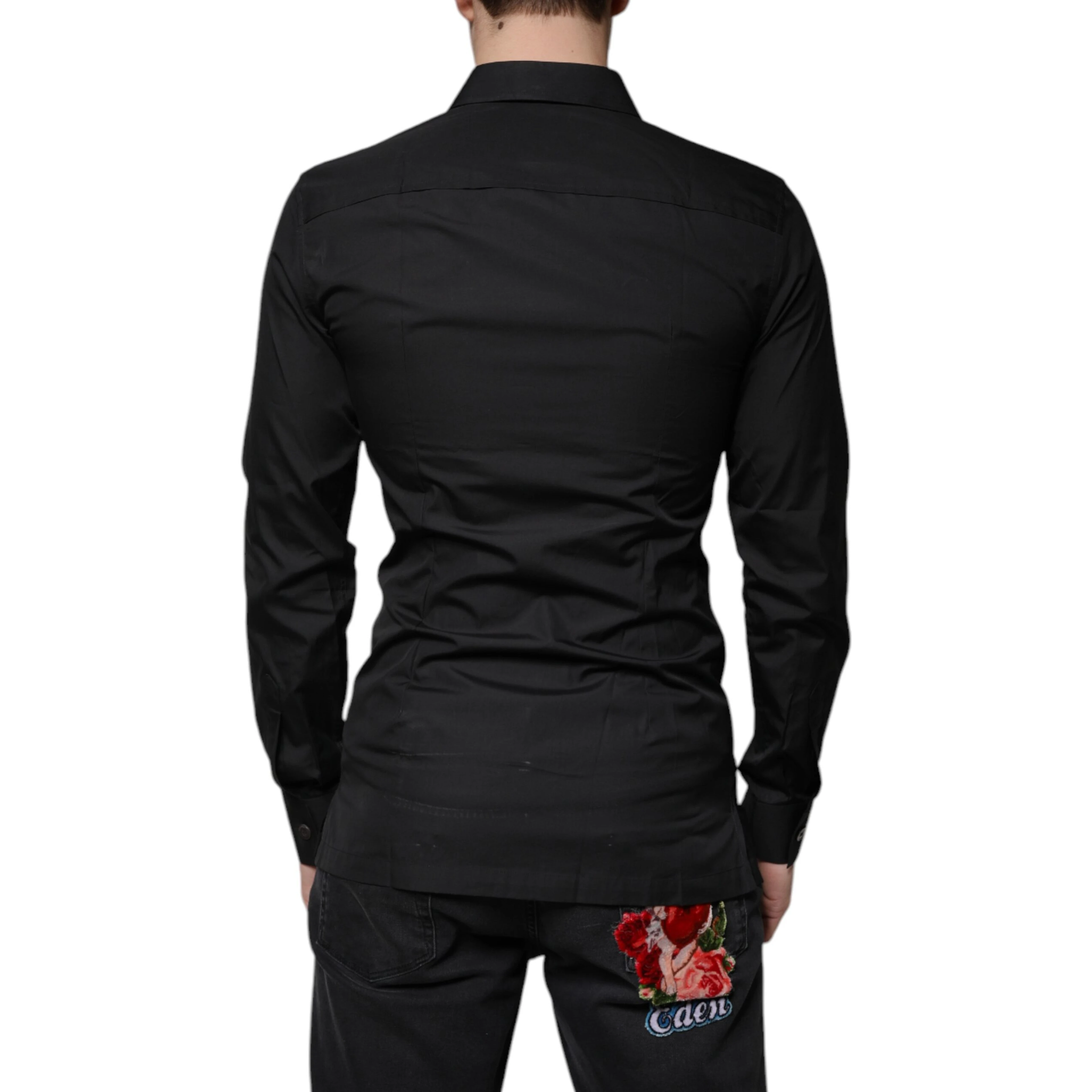 Black Cotton Formal Long Sleeves Dress Shirt