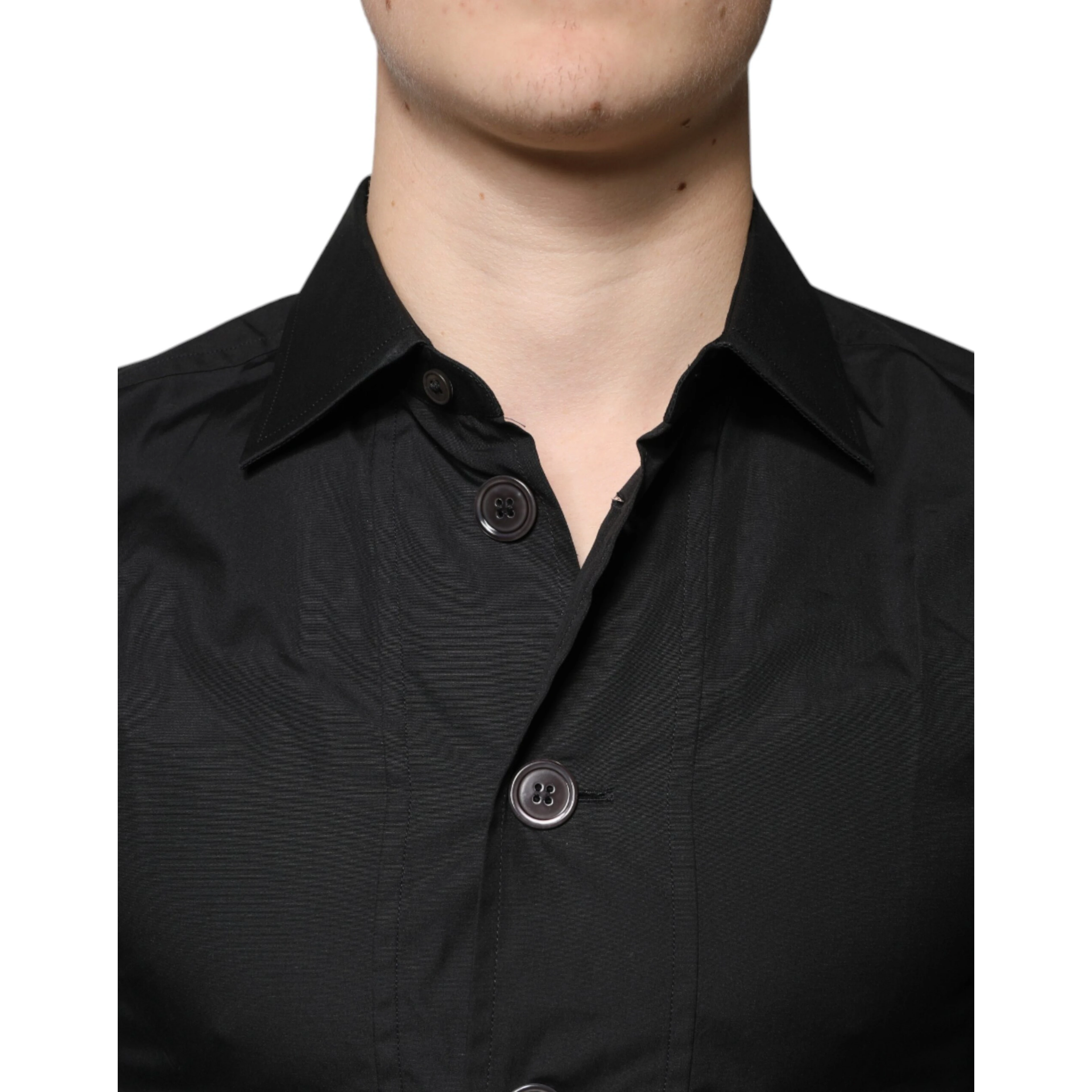 Black Cotton Formal Long Sleeves Dress Shirt