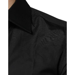 Black Cotton Formal Long Sleeves Dress Shirt