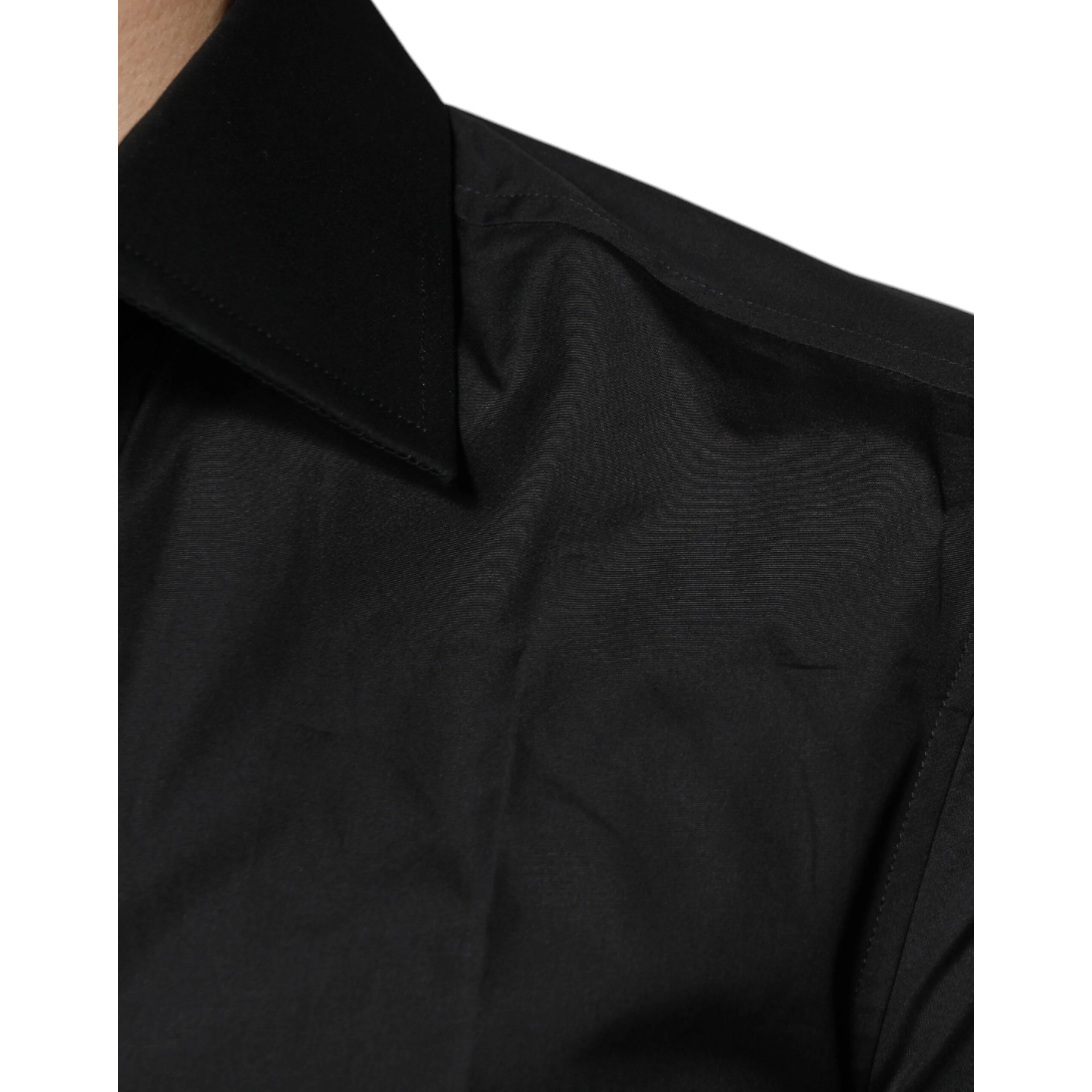 Black Cotton Formal Long Sleeves Dress Shirt