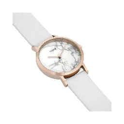 White Leather Dress Watch