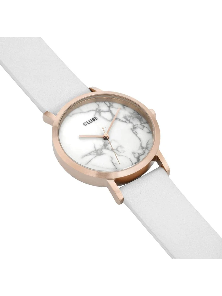 White Leather Dress Watch