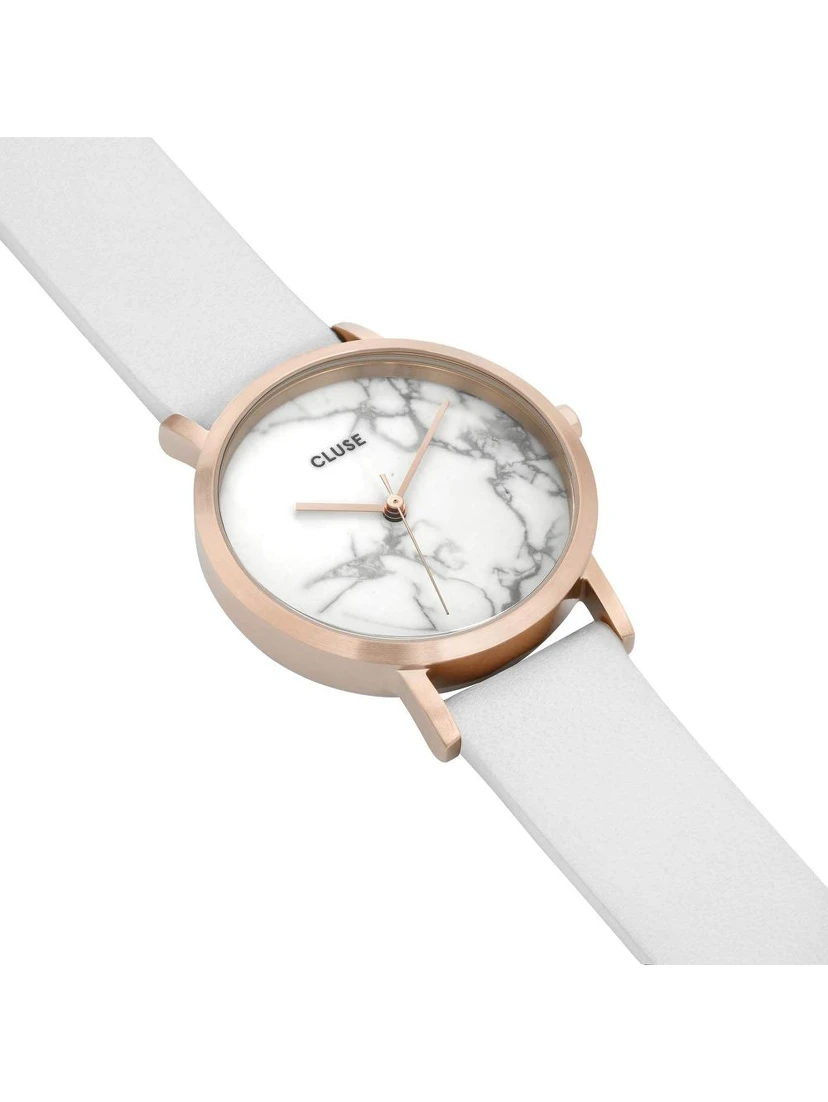 White Leather Dress Watch