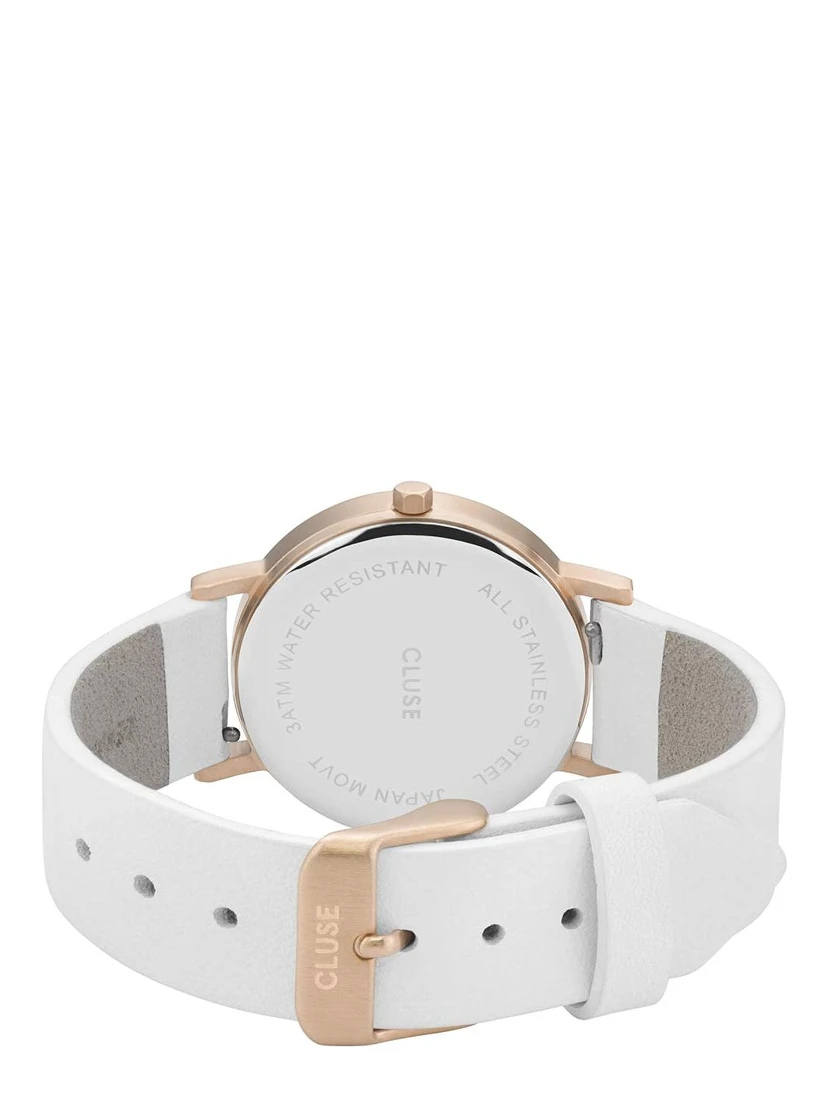 White Leather Dress Watch