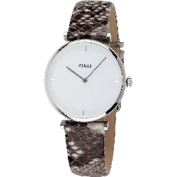 Beige Leather Dress Watch