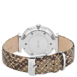 Beige Leather Dress Watch
