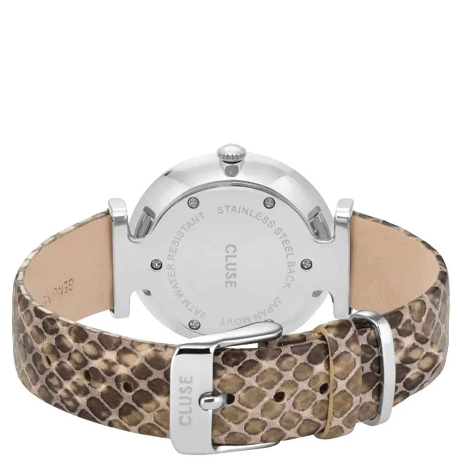 Beige Leather Dress Watch