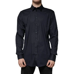 Black Cotton Blend Formal GOLD Dress Shirt