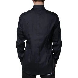 Black Cotton Blend Formal GOLD Dress Shirt