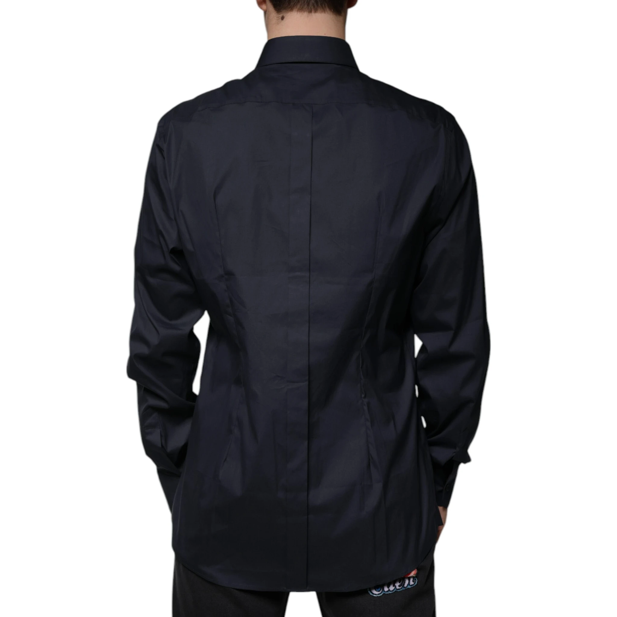 Black Cotton Blend Formal GOLD Dress Shirt