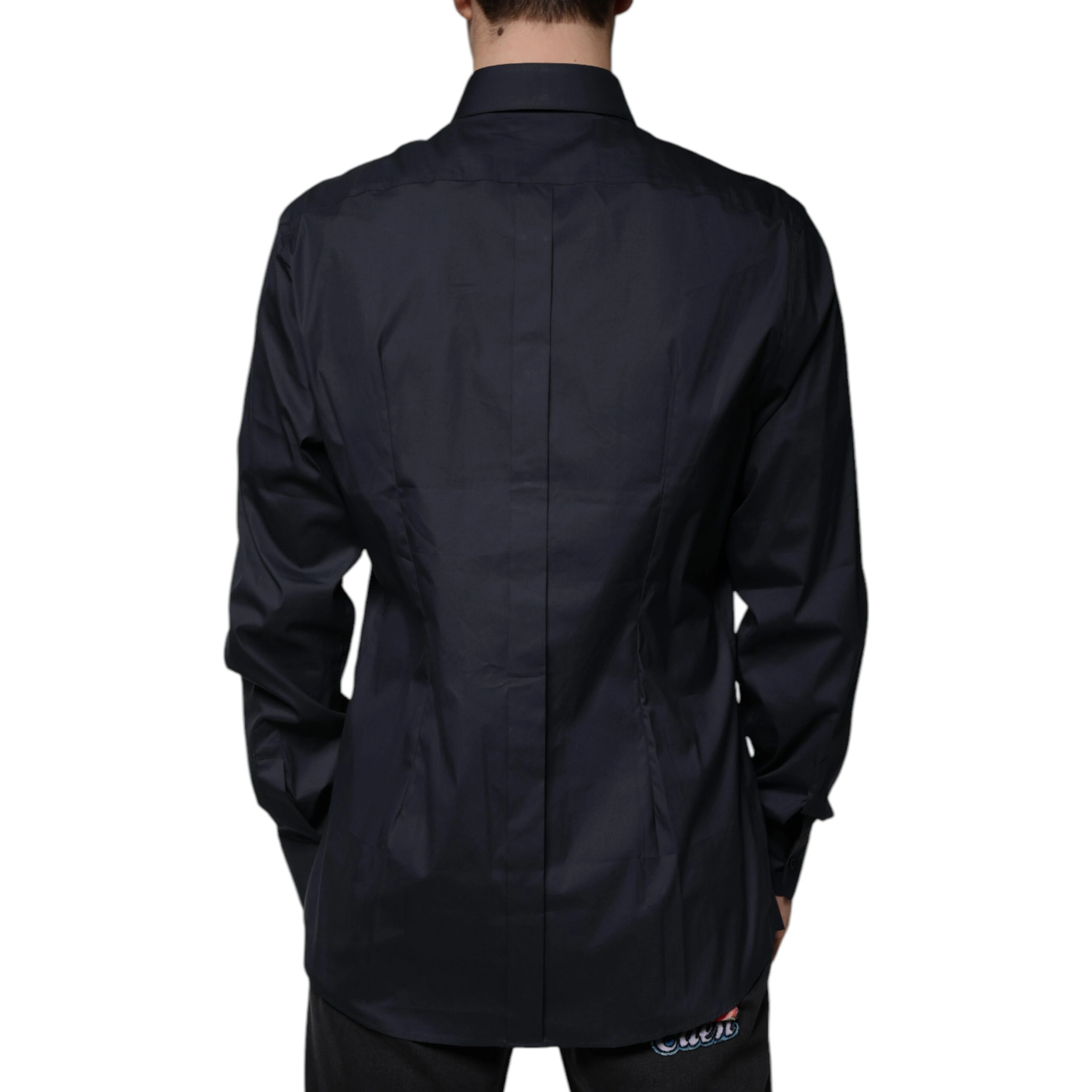 Black Cotton Blend Formal GOLD Dress Shirt