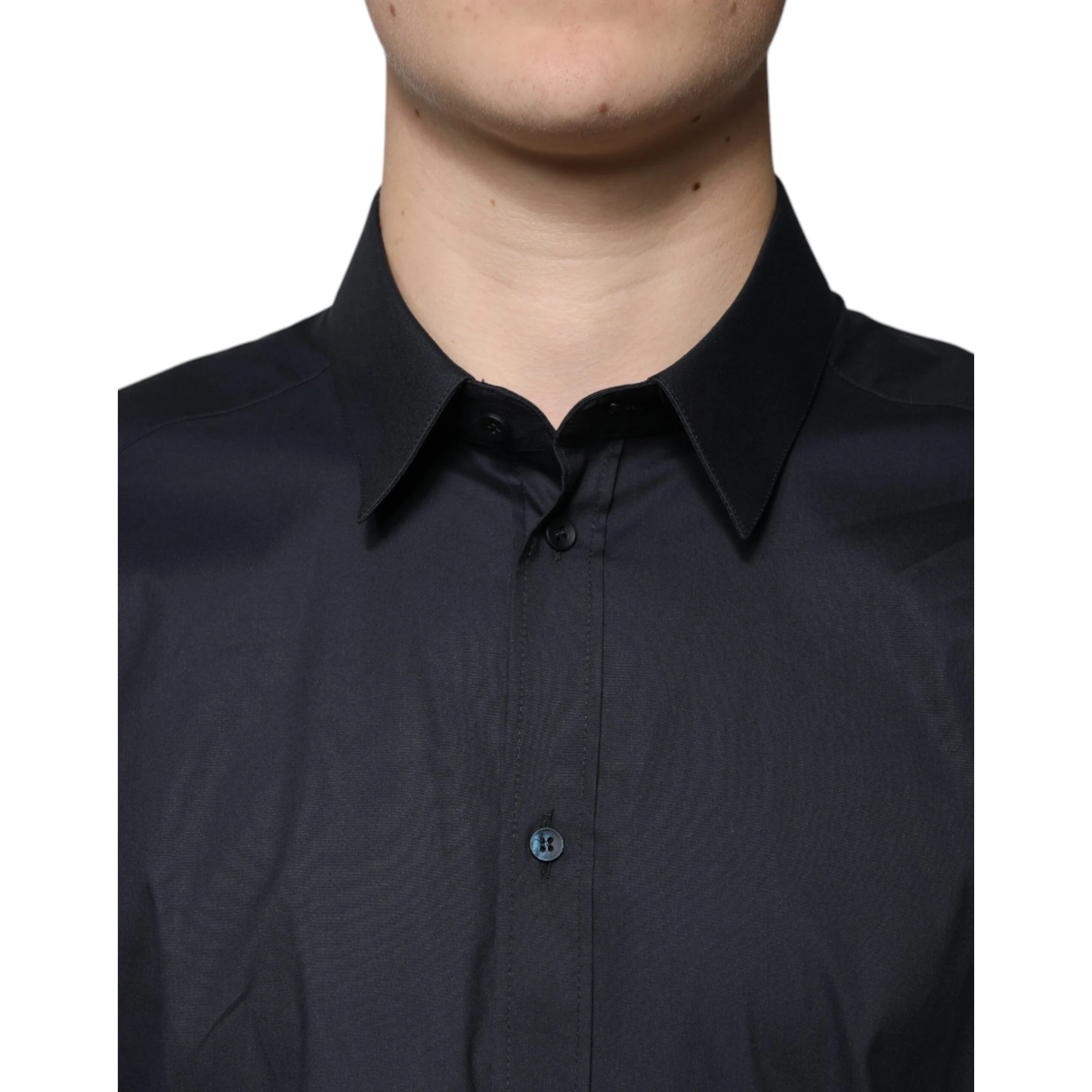 Black Cotton Blend Formal GOLD Dress Shirt