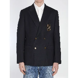 Double-breasted jacket with patch