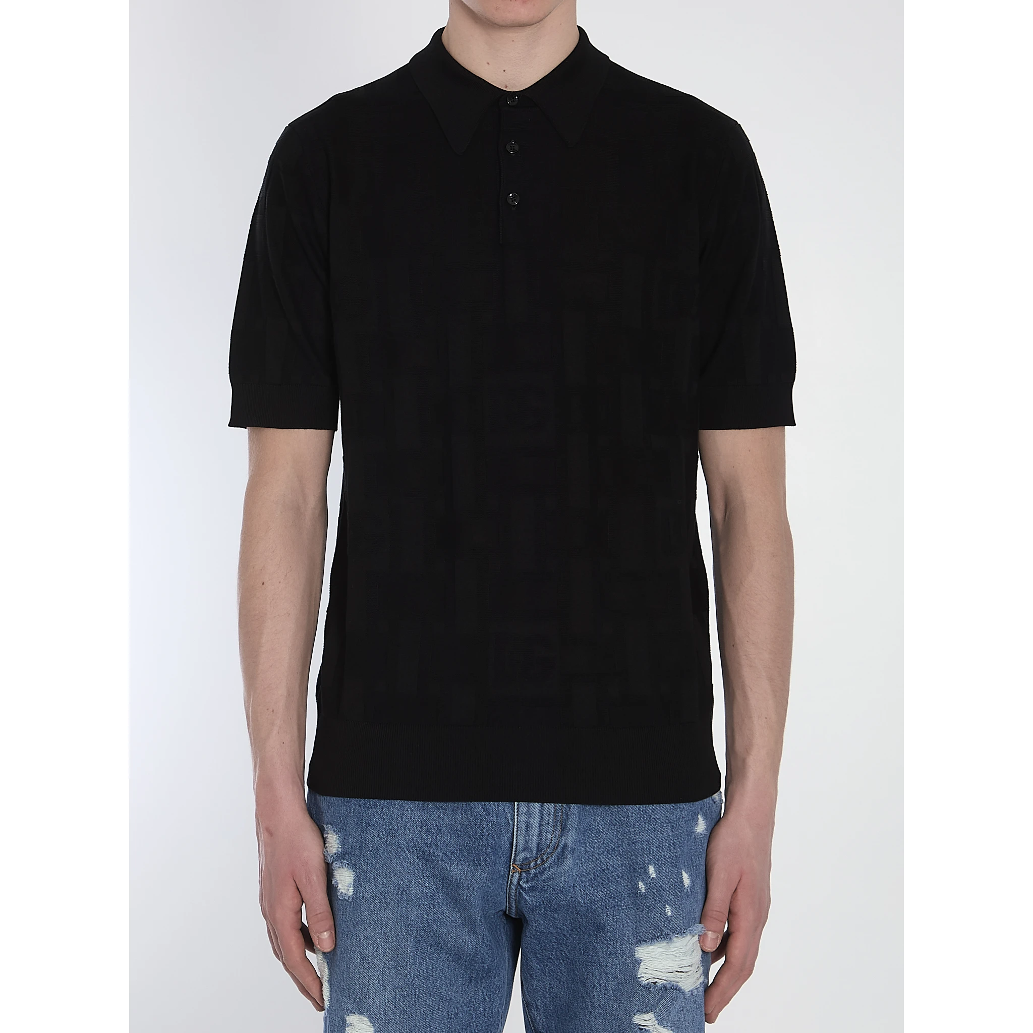 Jacquard logo polo shirt