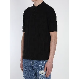 Jacquard logo polo shirt