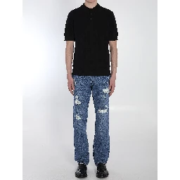 Jacquard logo polo shirt