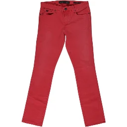 Red Cotton Skinny Jeans