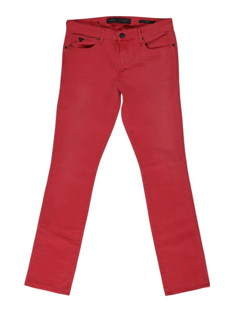 Red Cotton Skinny Jeans