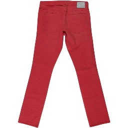 Red Cotton Skinny Jeans