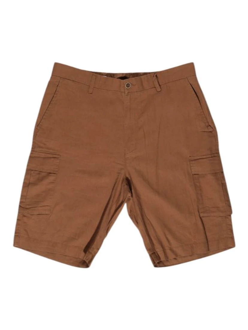Brown Linen Bermuda Shorts