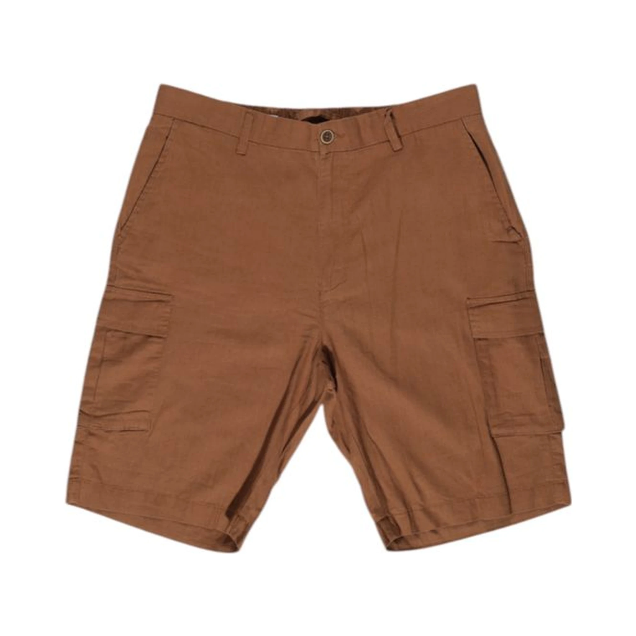 Brown Linen Bermuda Shorts