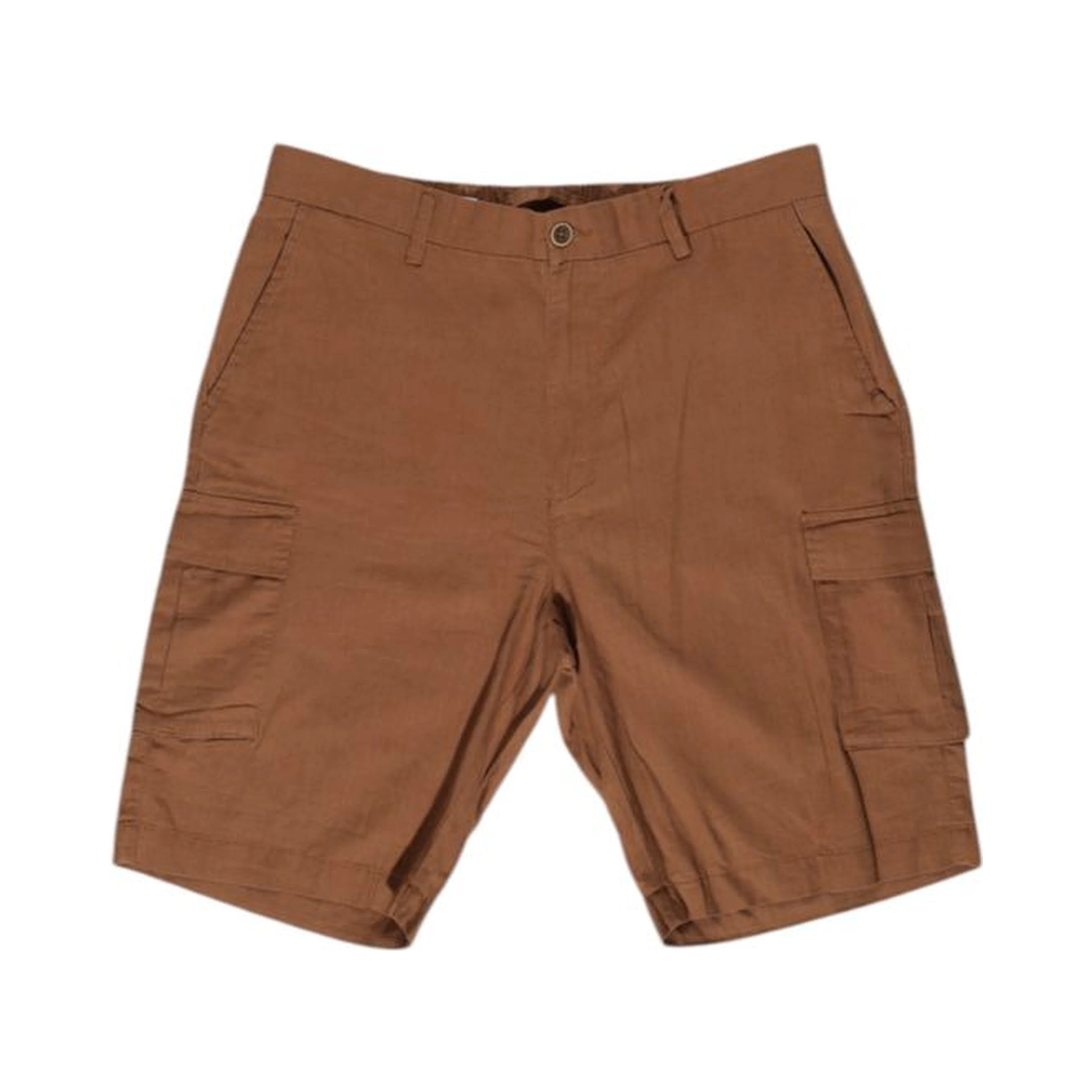 Brown Linen Bermuda Shorts