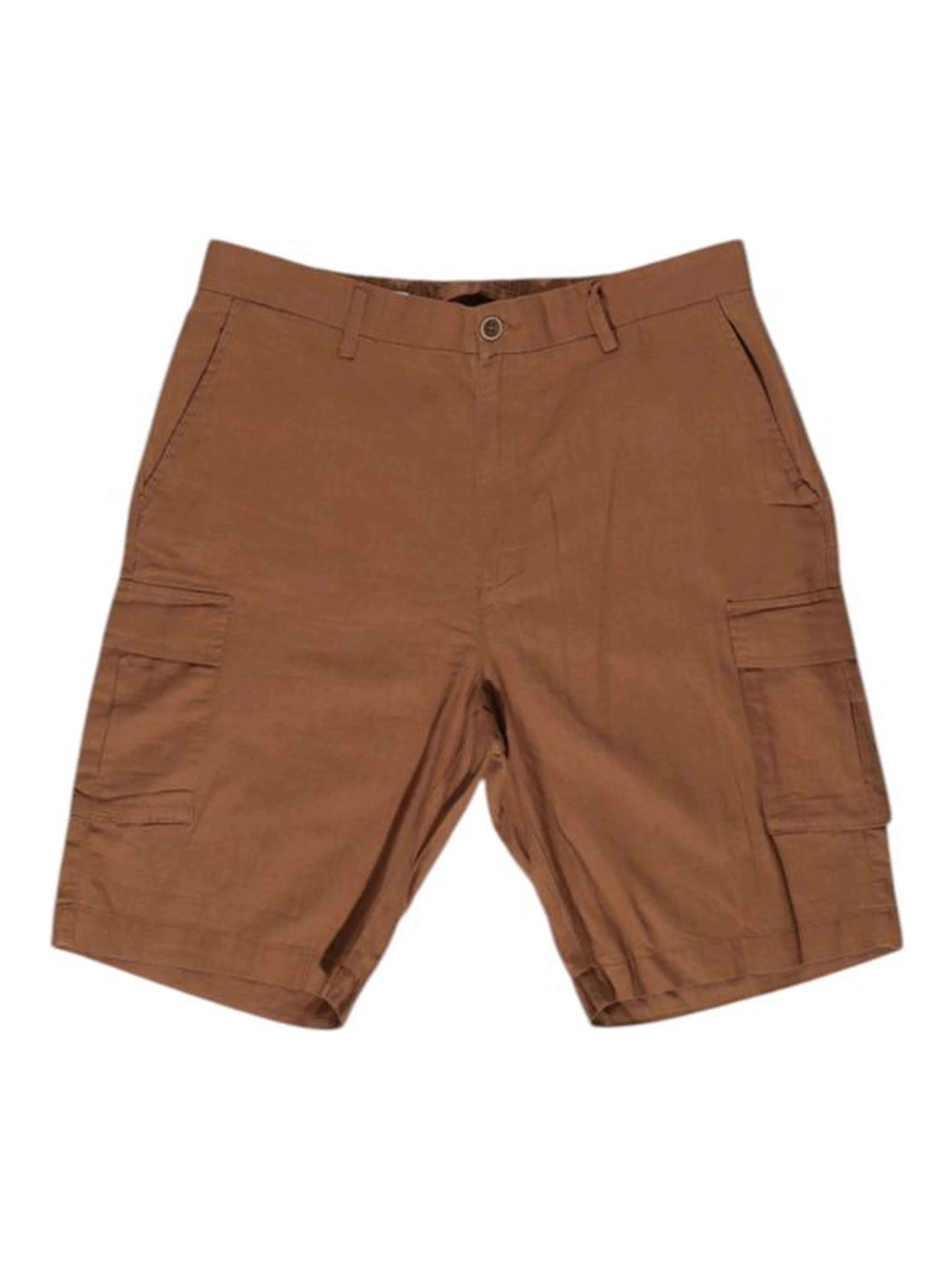 Brown Linen Bermuda Shorts