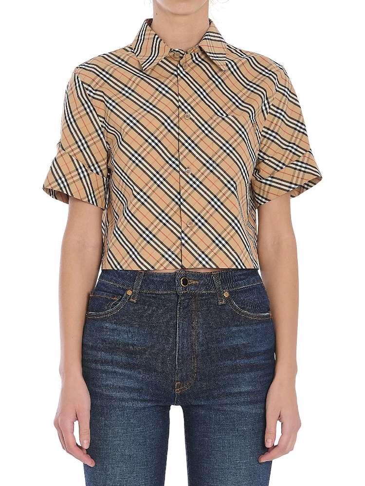 Check cropped shirt