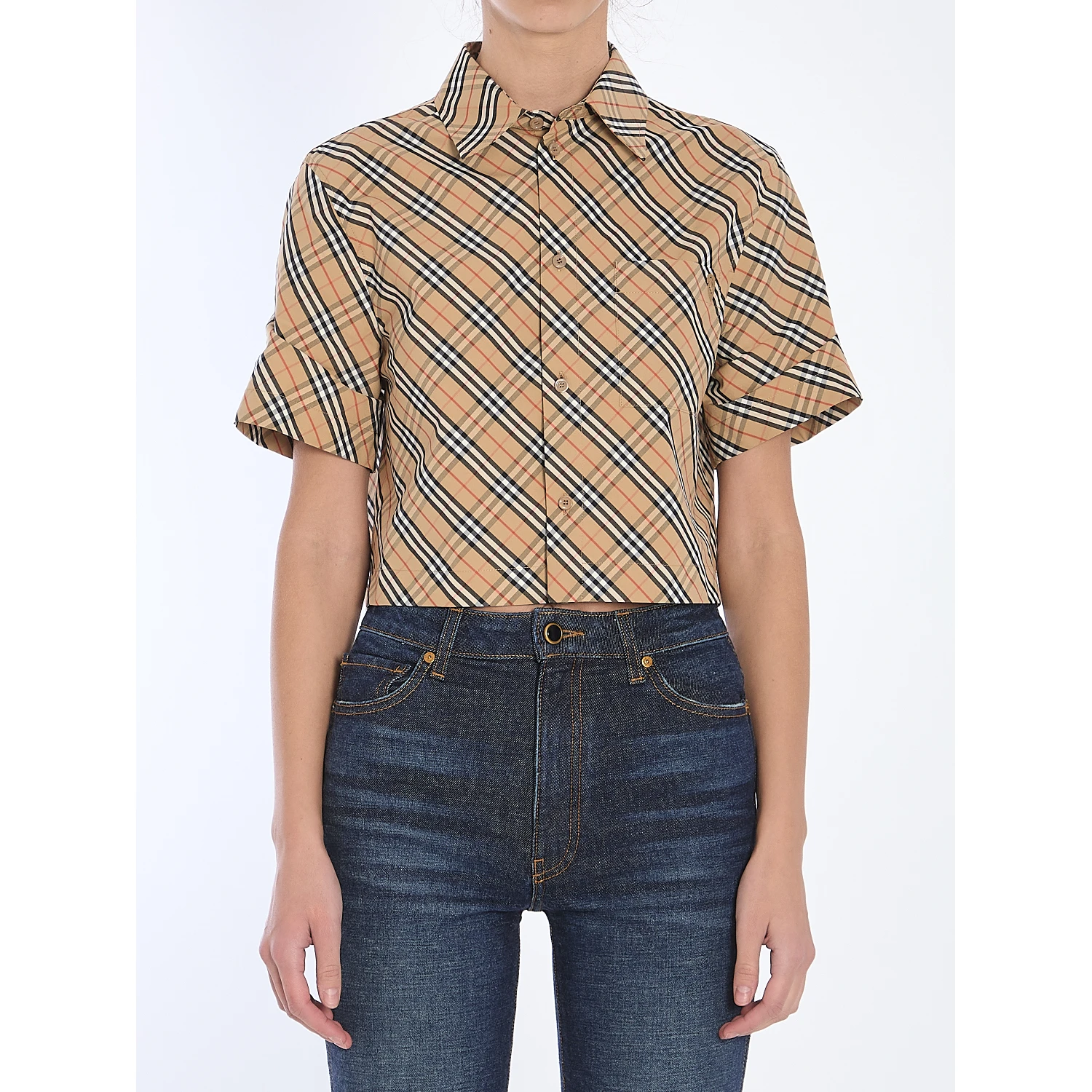Check cropped shirt