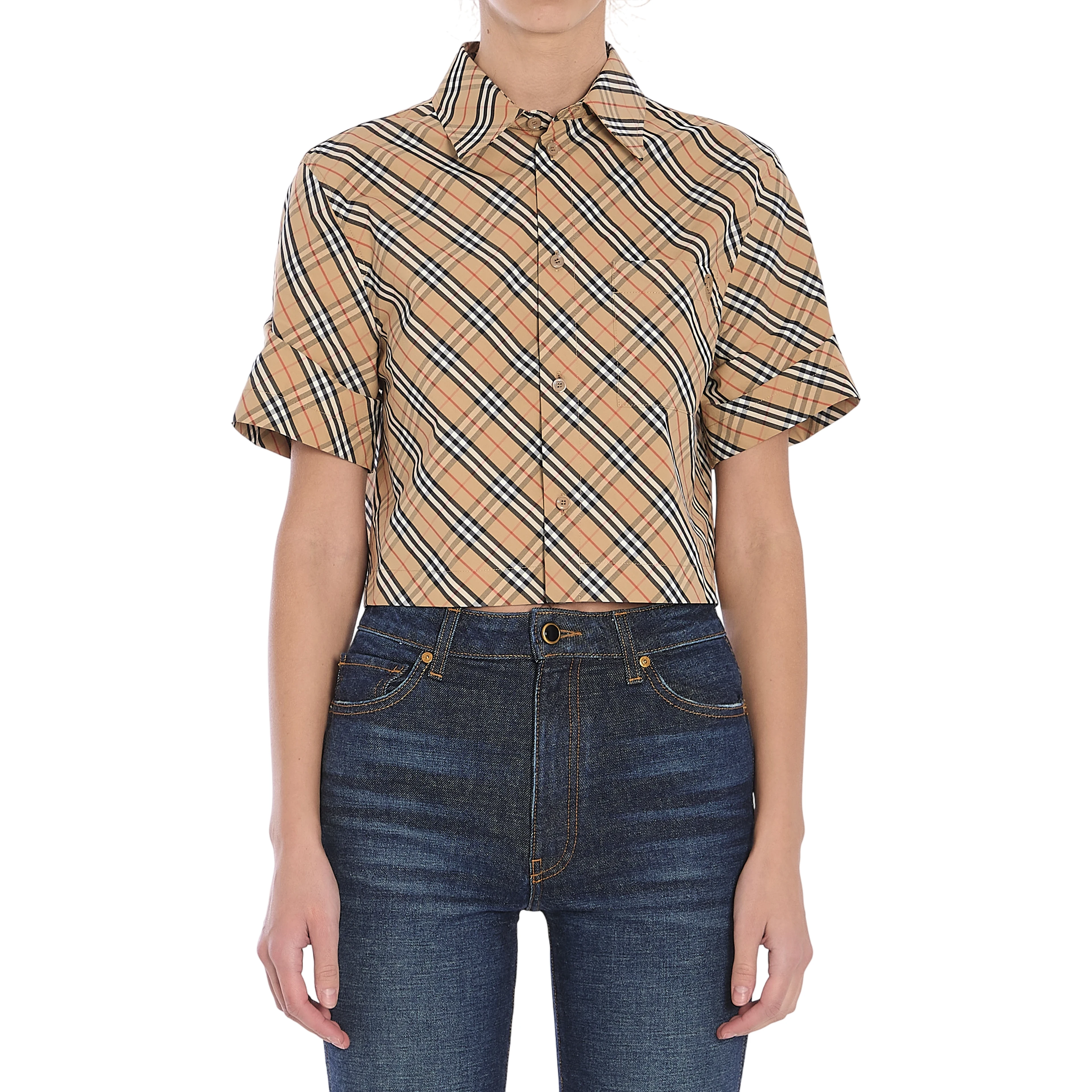 Check cropped shirt