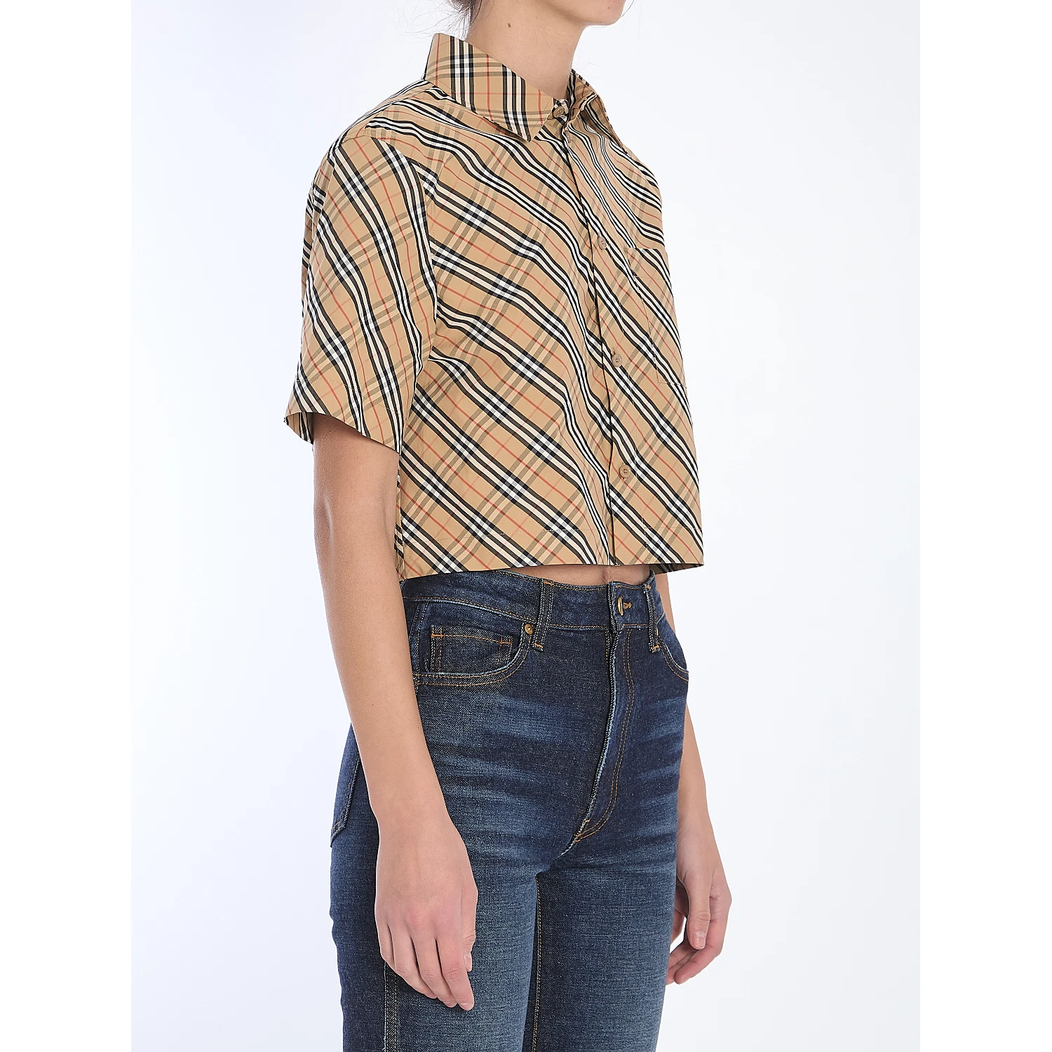 Check cropped shirt
