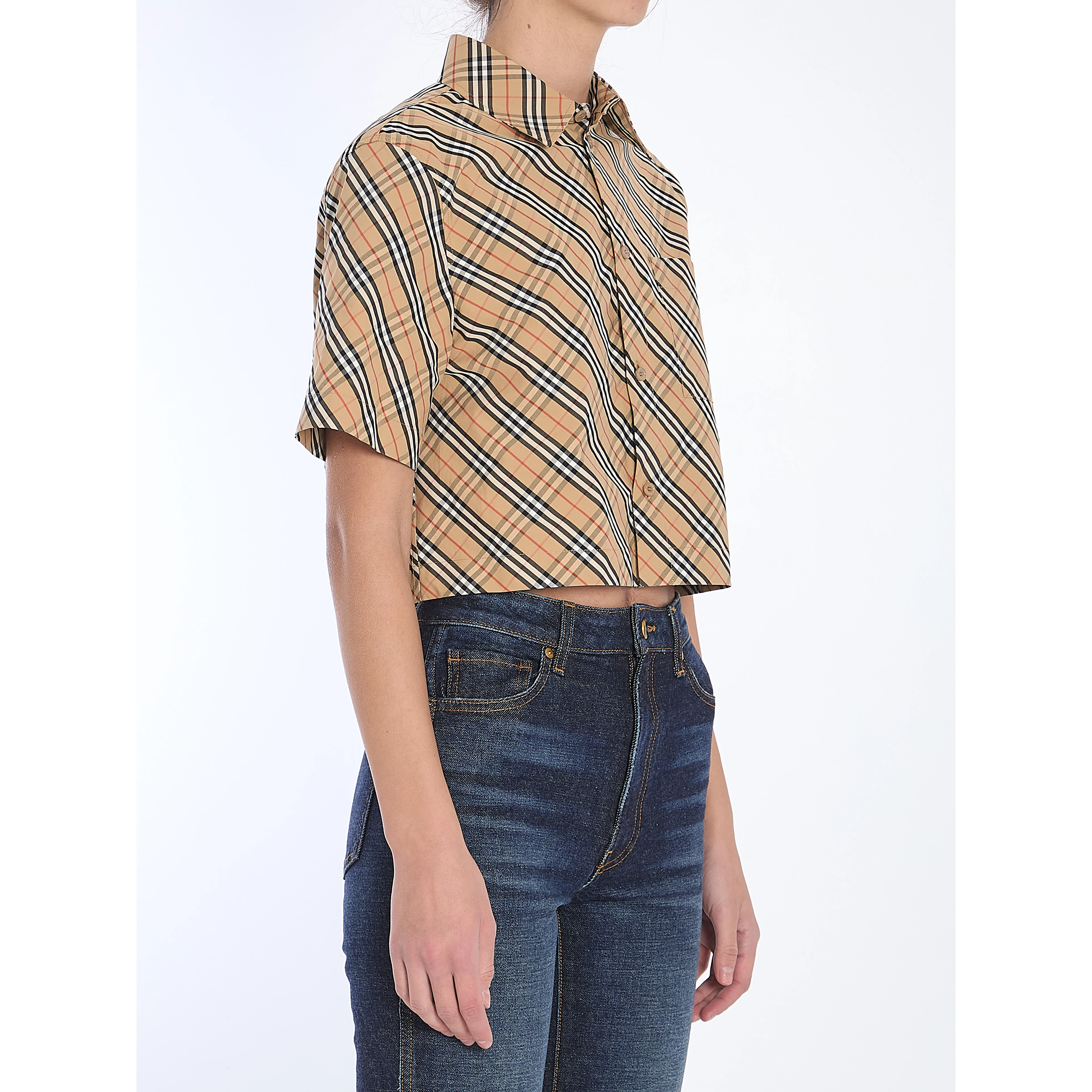 Check cropped shirt
