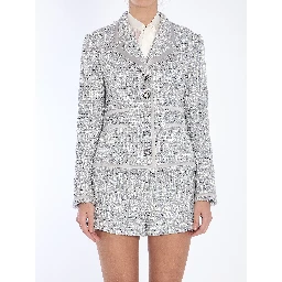 Jacket in grey lamé bouclé