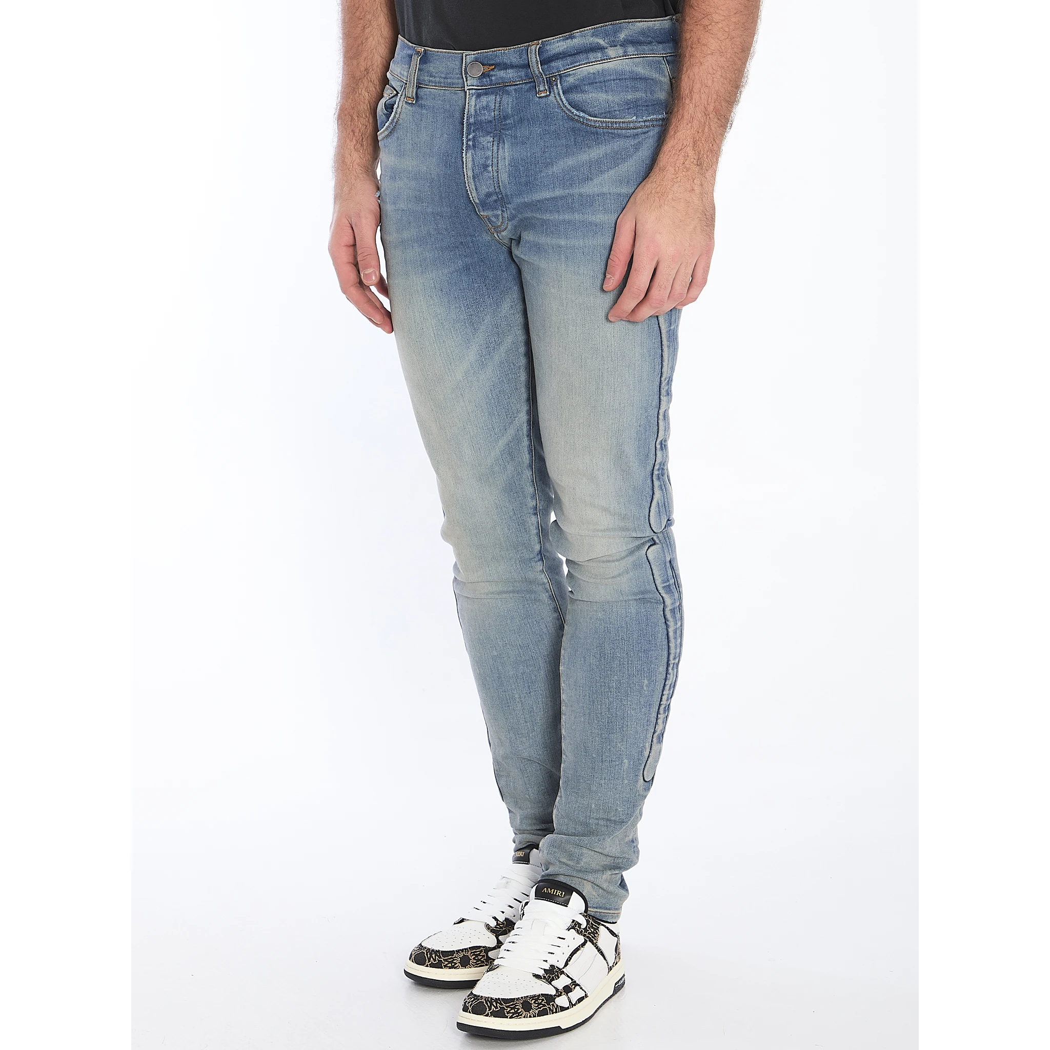 3D bones jeans
