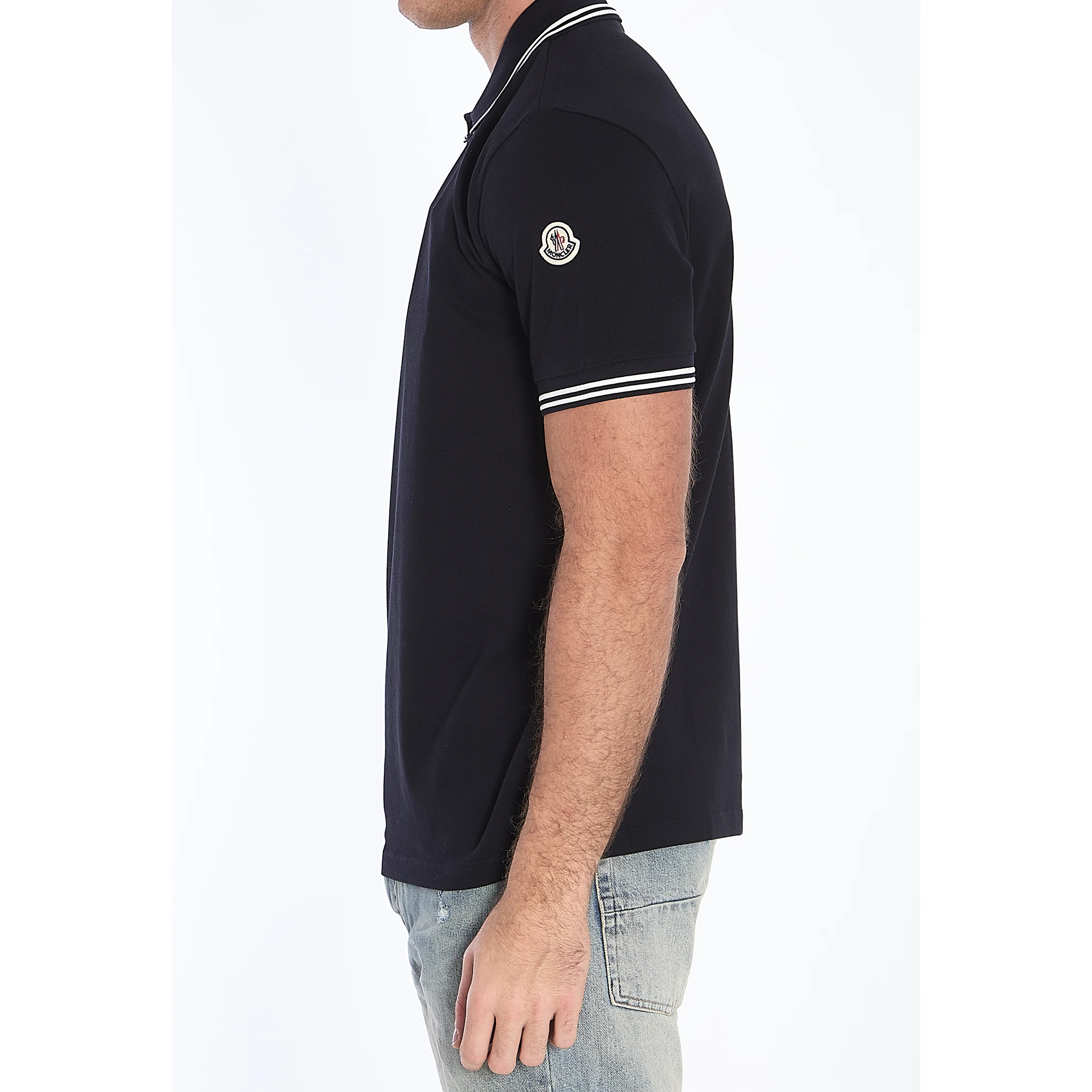Striped trim polo shirt