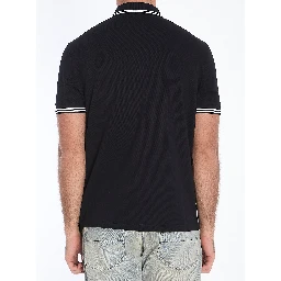 Striped trim polo shirt