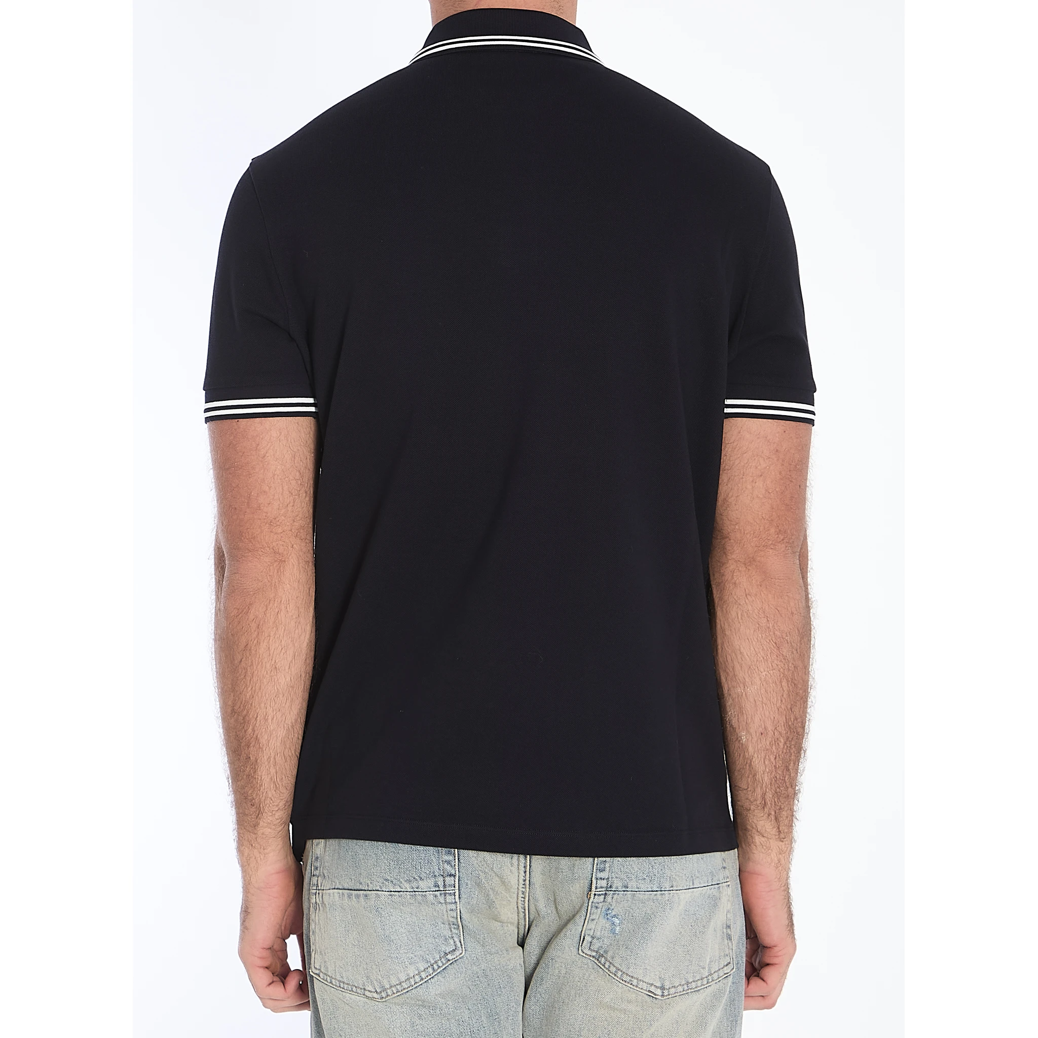 Striped trim polo shirt