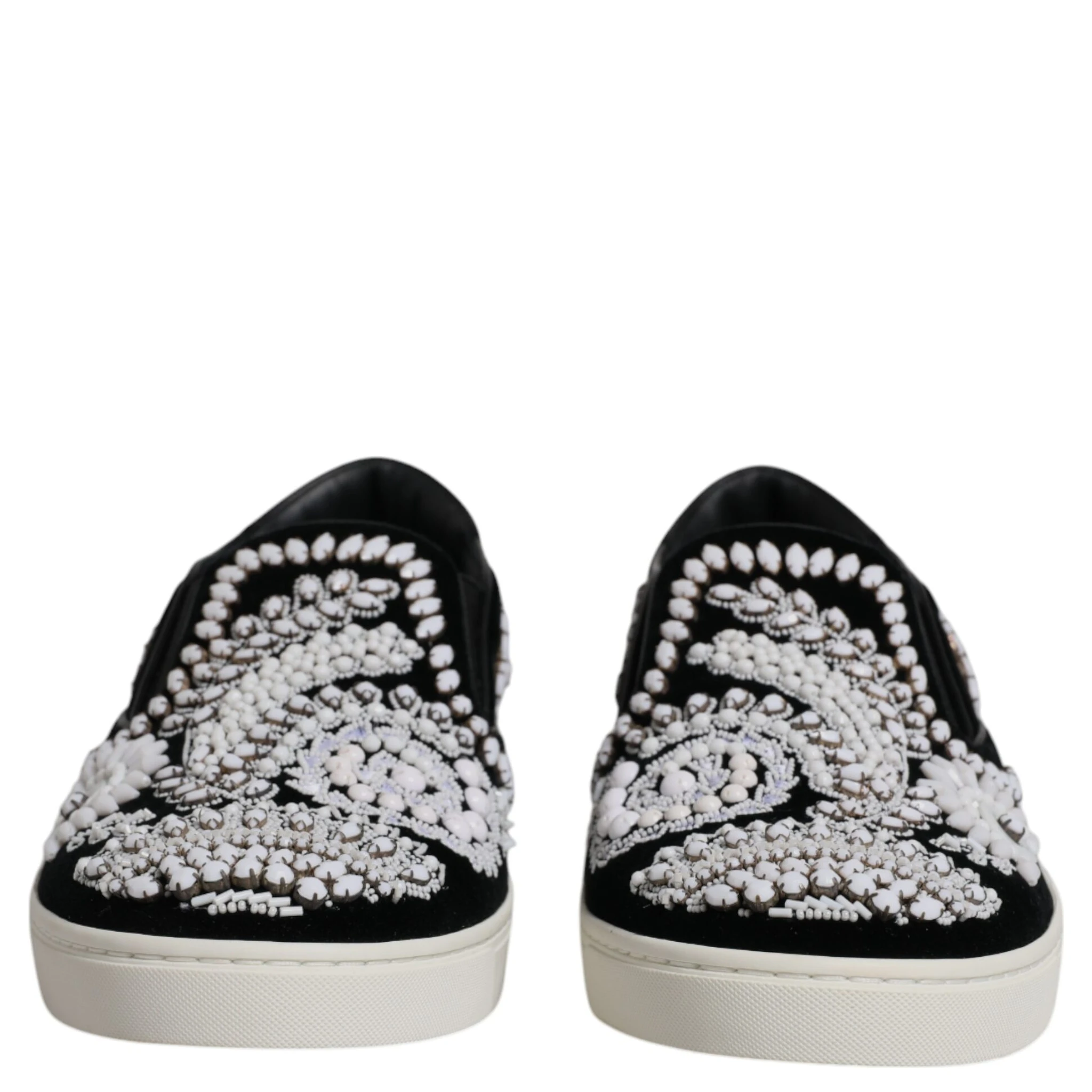 Black Embellished London Men Slip On Shoes