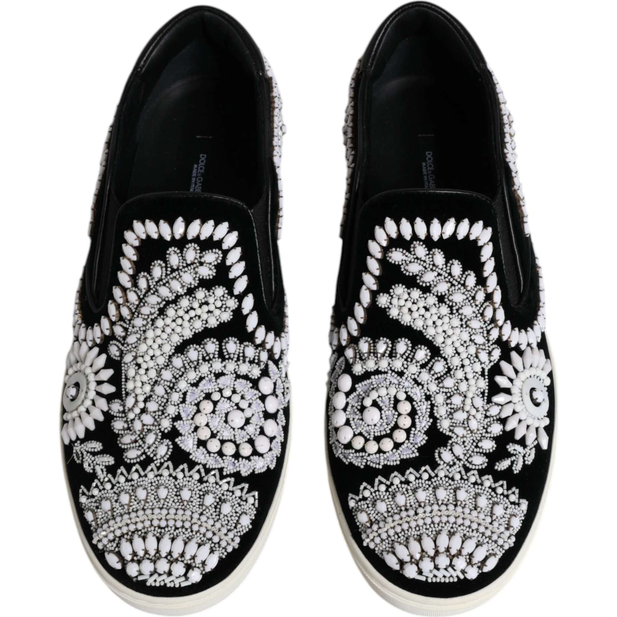 Black Embellished London Men Slip On Shoes