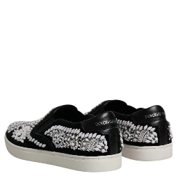 Black Embellished London Men Slip On Shoes