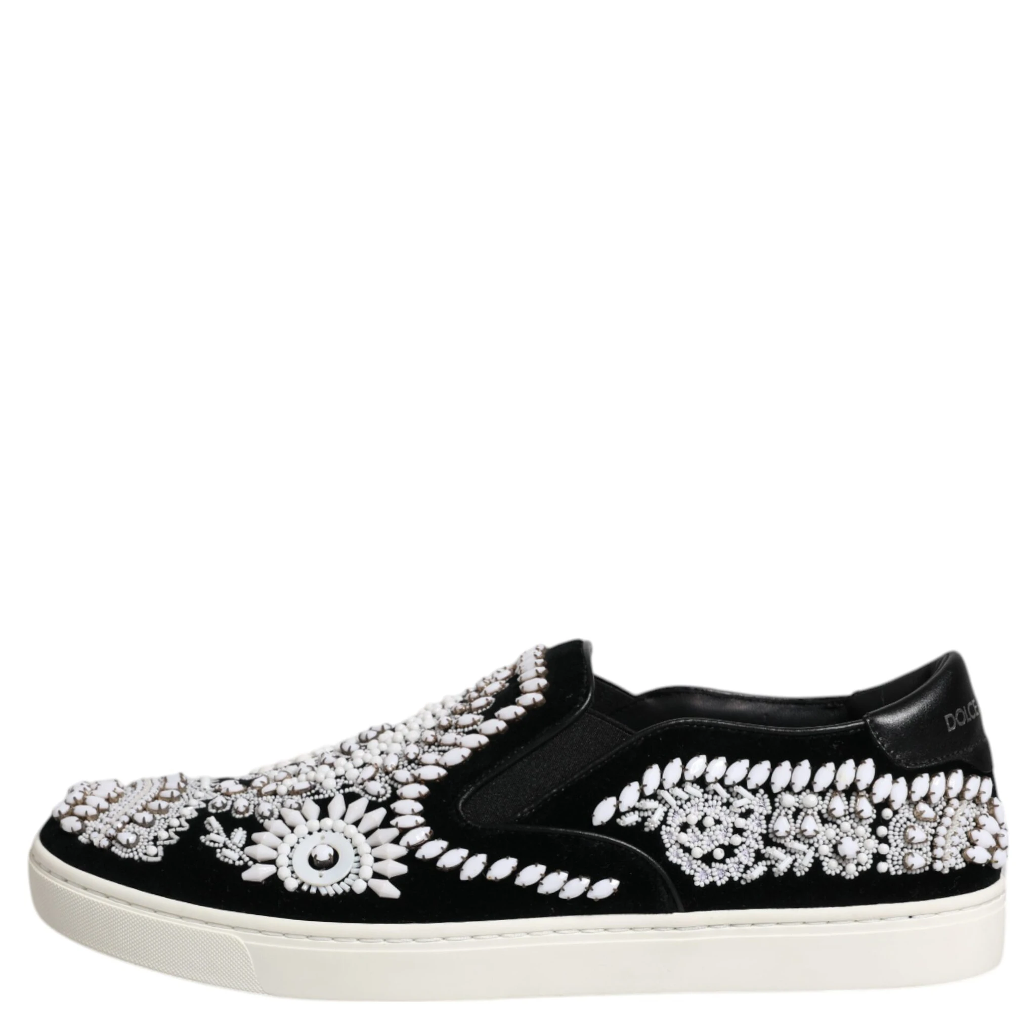Black Embellished London Men Slip On Shoes
