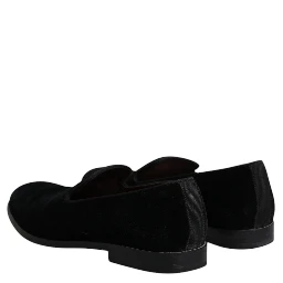 Black Velvet Loafers Formal Men Dress Shoes